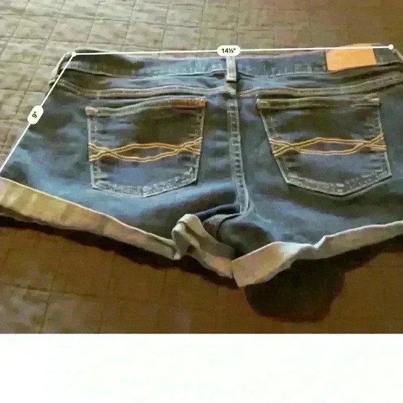 ABERCROMBIE & FITCH Dark Wash Zip Fly‎ Denim Jean Shorts- Size 8 29 - Picture 3 of 4